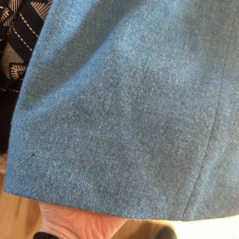 Mugler Vintage Blue Wool Tweed Mini Pencil Skirt - Picture 3 of 7